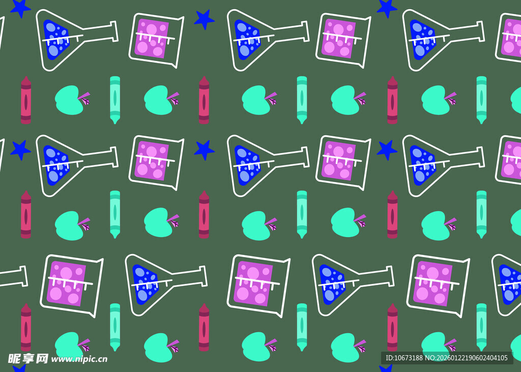 多彩鸡尾酒图案背景设计