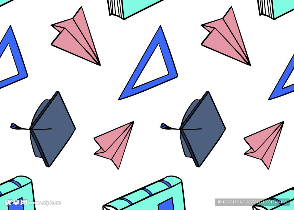 几何图形与纸飞机图案设计