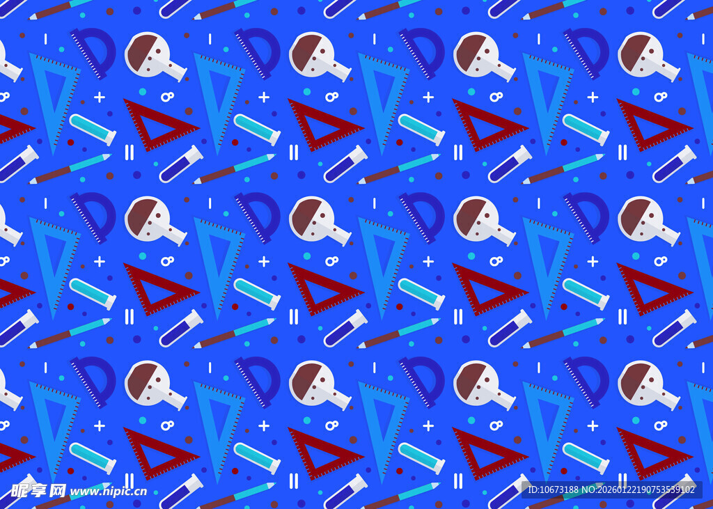 蓝色太空元素无缝图案