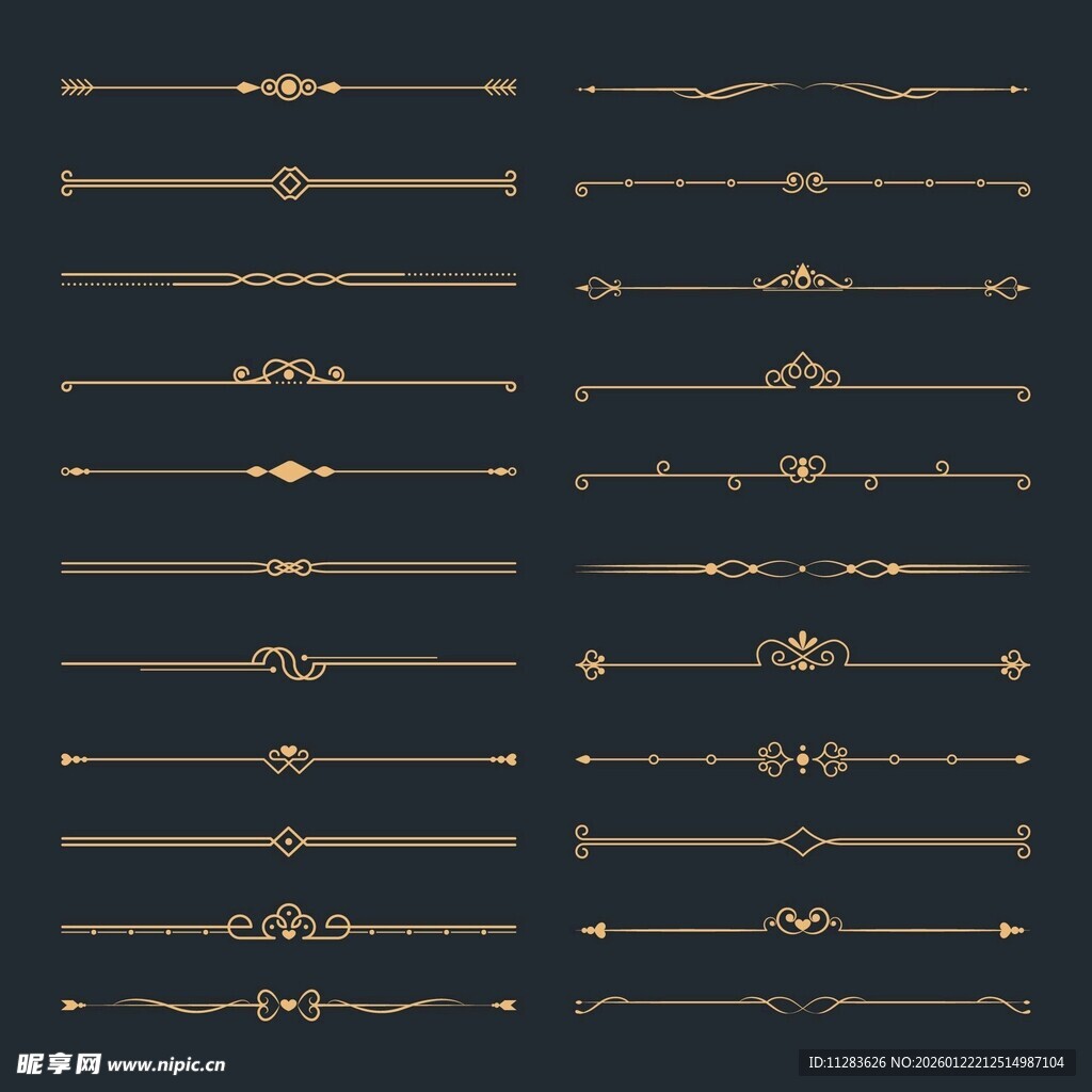 金色装饰线条素材集合