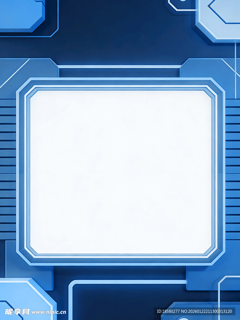 科技风蓝色空白芯片背景