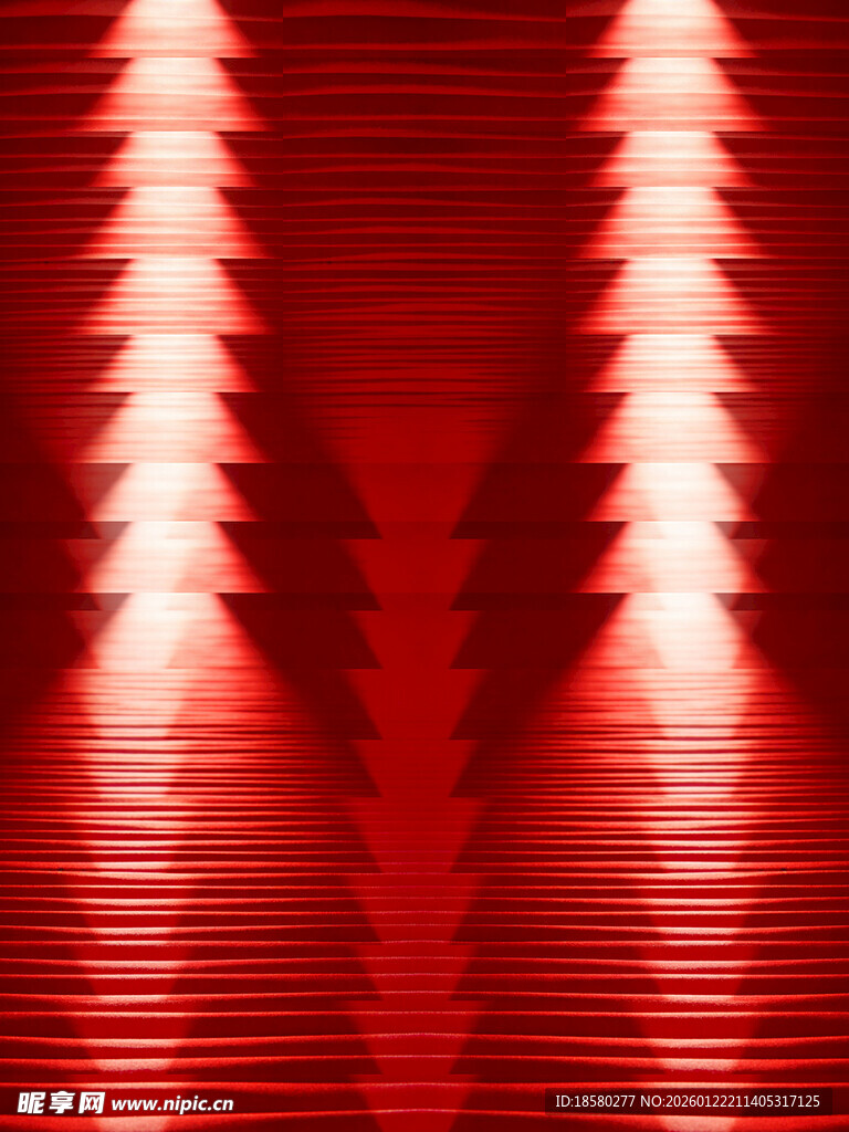 红色舞台灯光效果展示