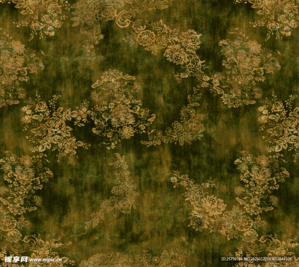 复古风格花卉纹理背景图