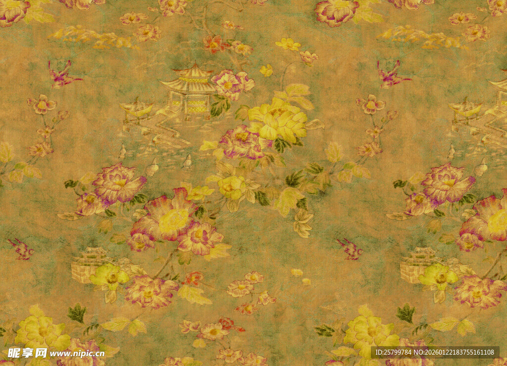 复古花卉纹样图案