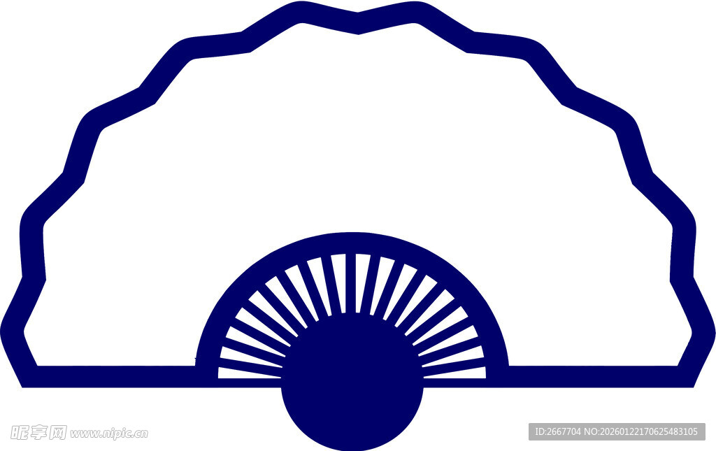 中式扇形图案设计元素