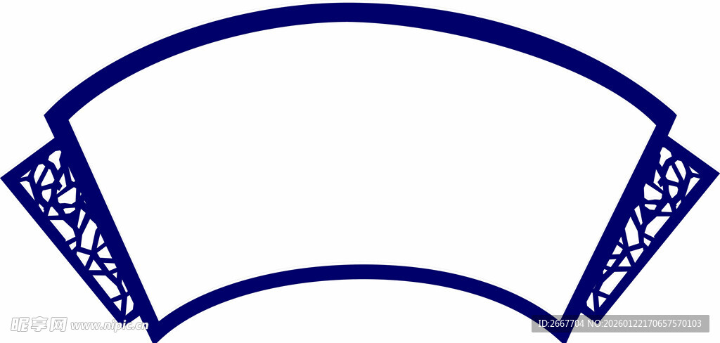 蓝色拱形装饰边框
