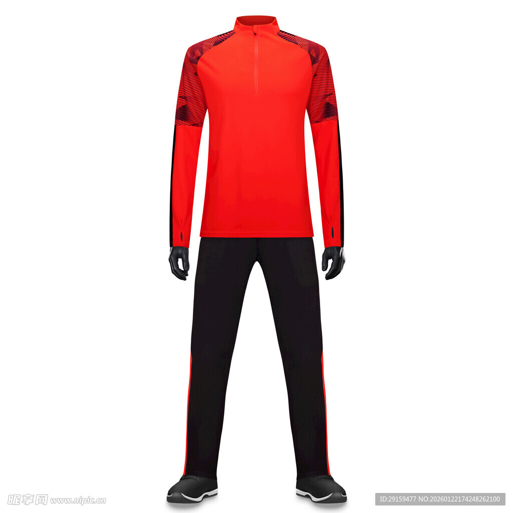 红色运动套装展示