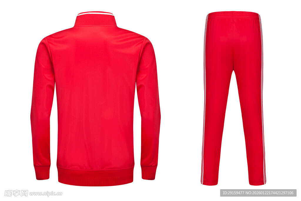 红色运动套装展示