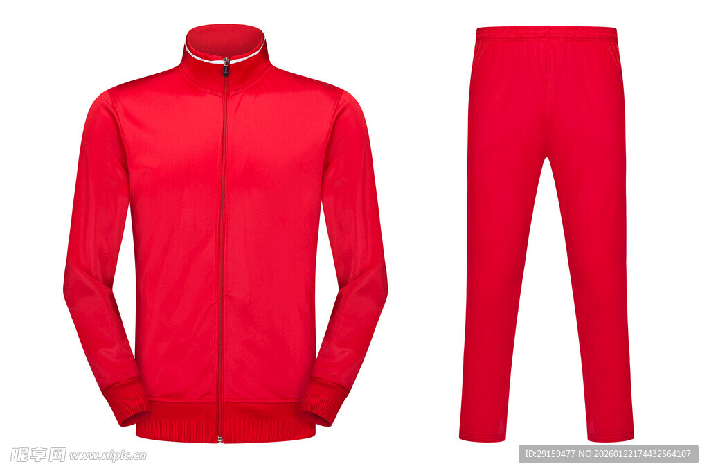 红色运动套装展示