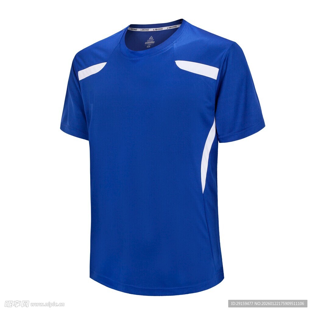 蓝色运动短袖T恤