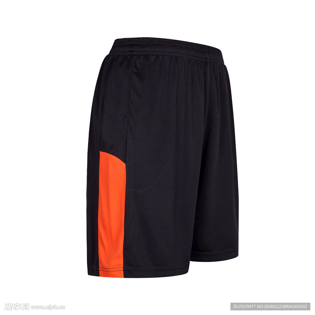 黑色配橙色运动短裤