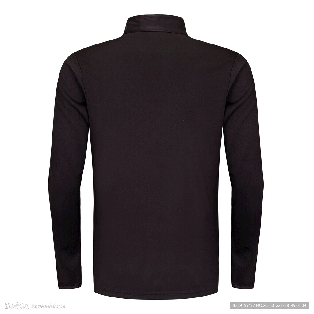 黑色高领长袖上衣背影