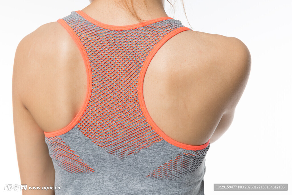 女士运动背心背部特写