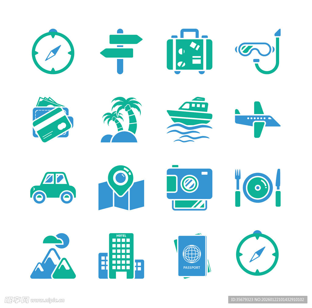 旅行相关图标集合
