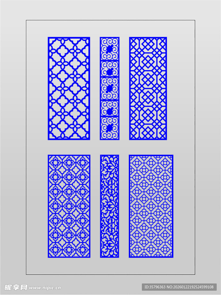 蓝白几何图案装饰设计模板