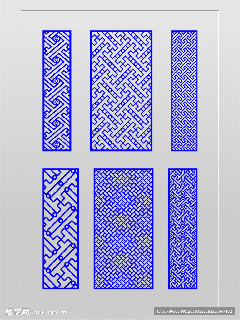 蓝色几何图案 装饰设计元素