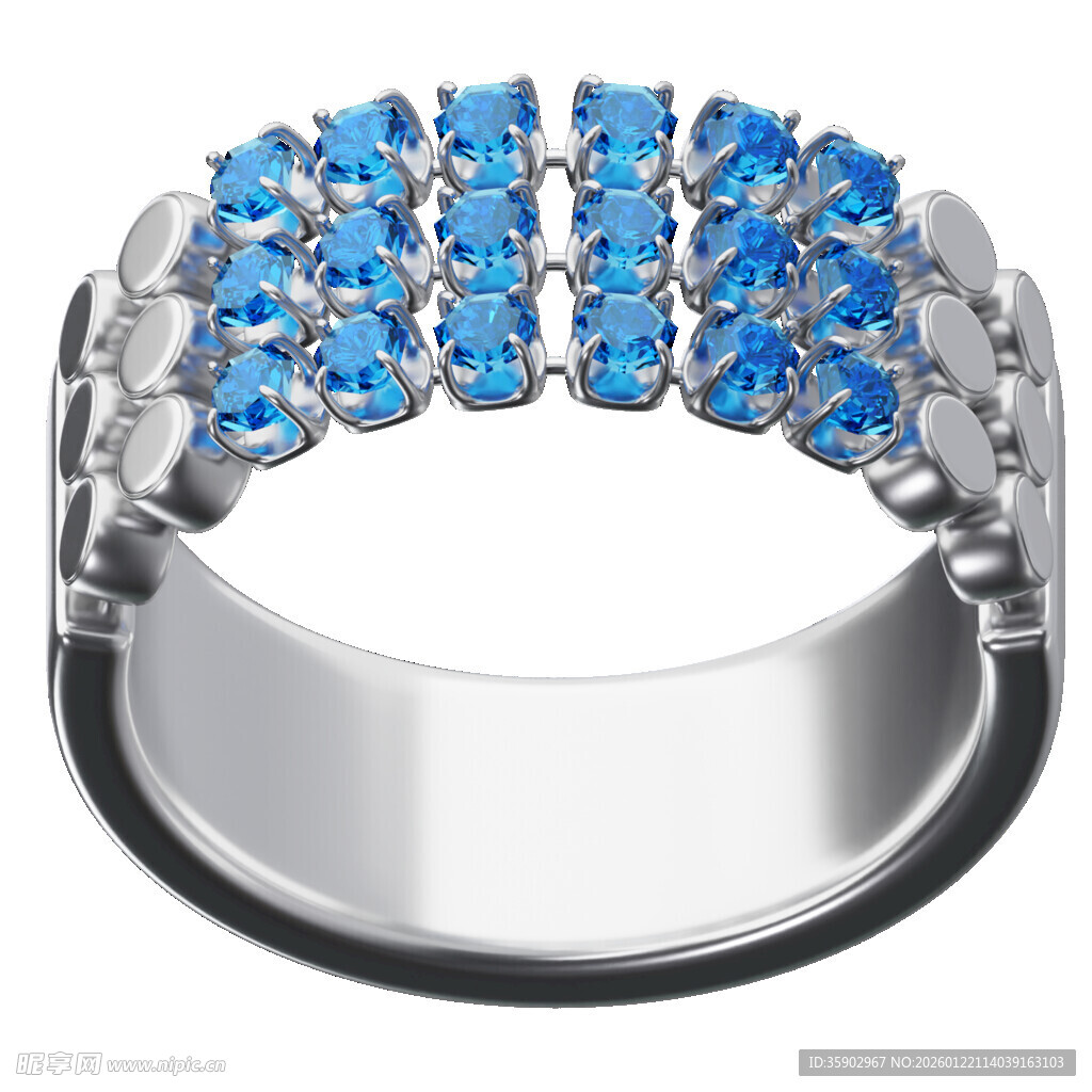 蓝钻戒指闪耀饰品展示