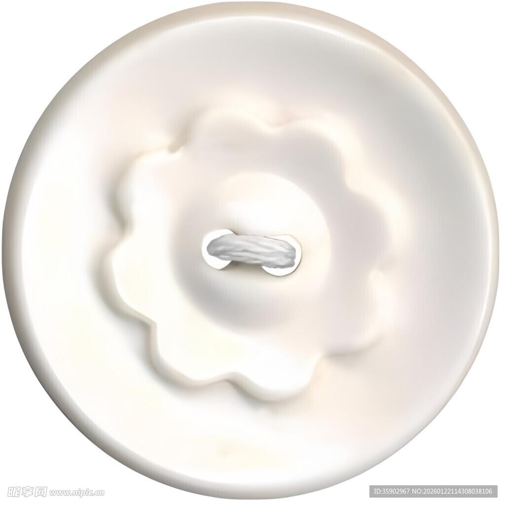 白色花朵形纽扣