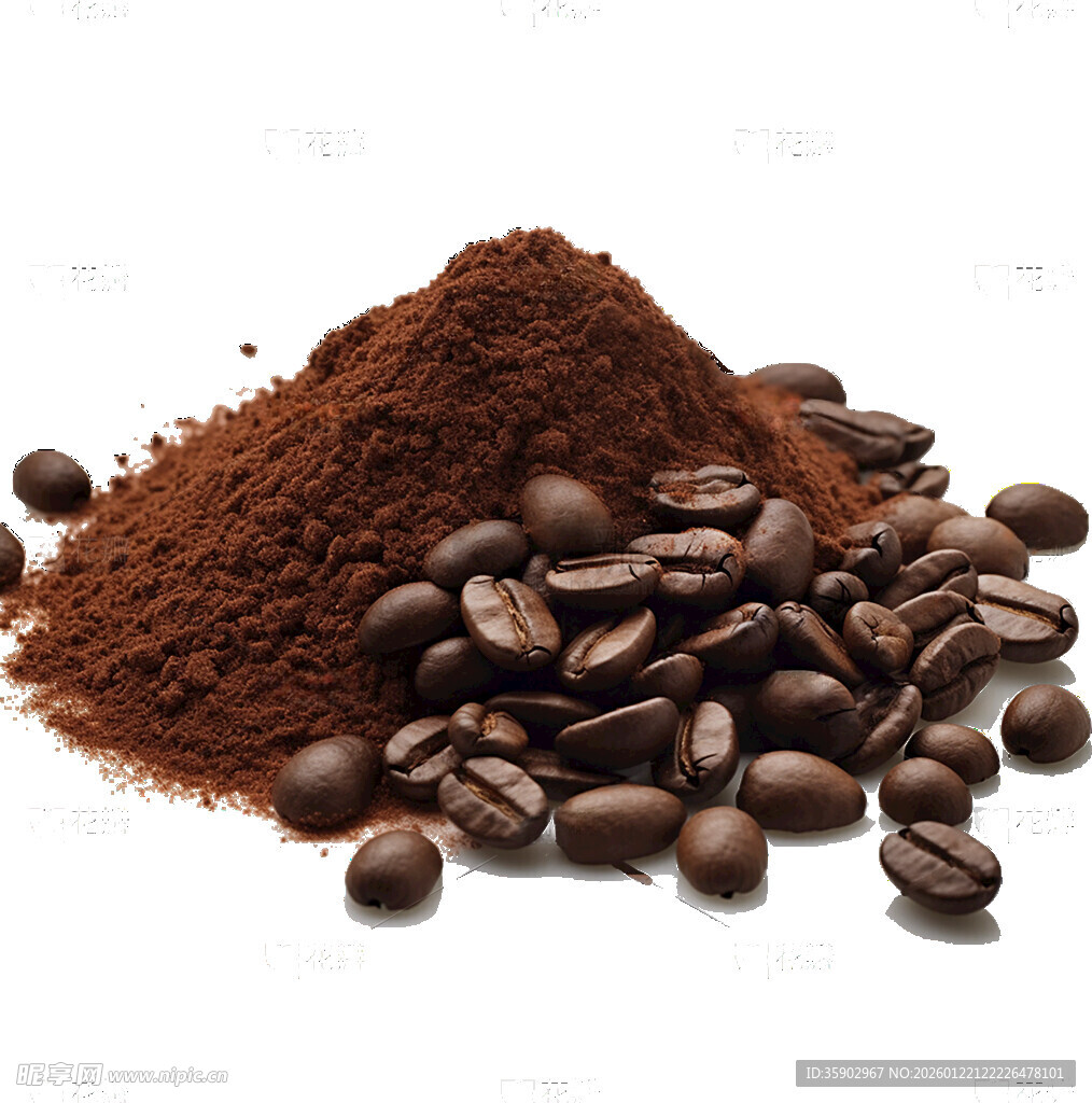 咖啡豆与咖啡粉的组合