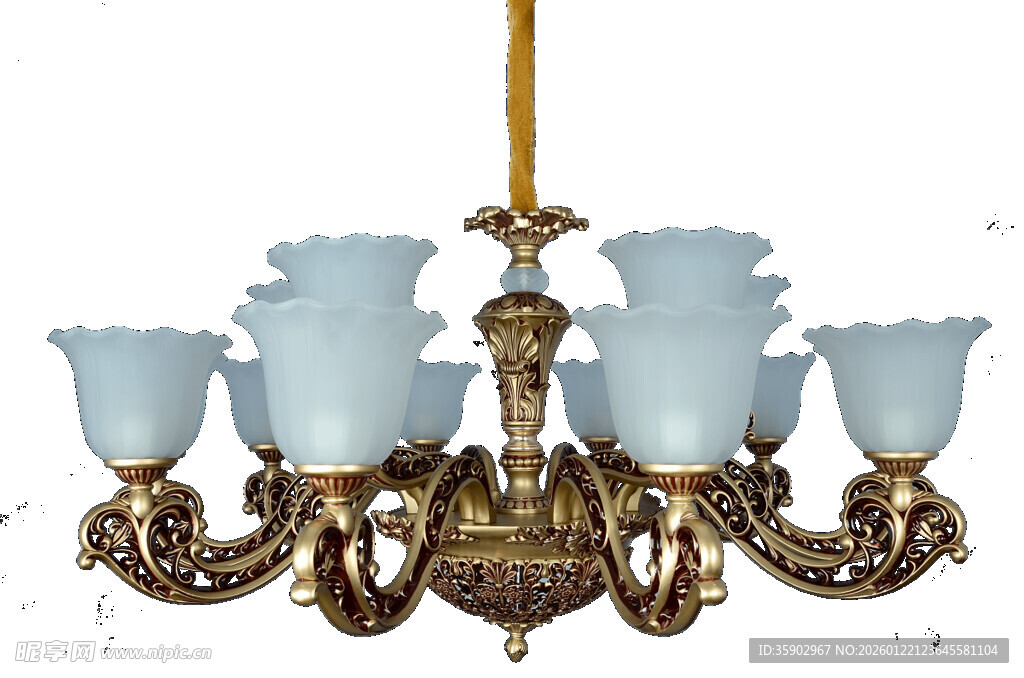 复古黄铜玻璃吊灯