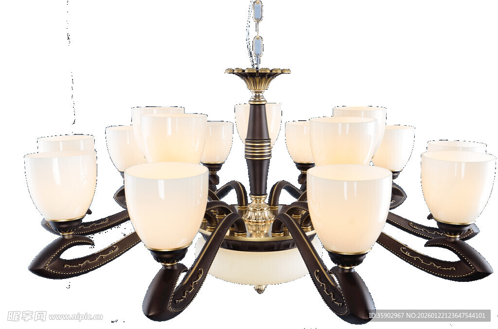 复古多头玻璃吊灯