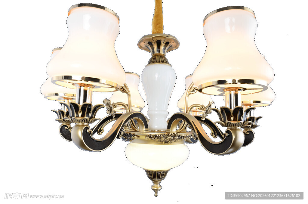 欧式复古三头吊灯