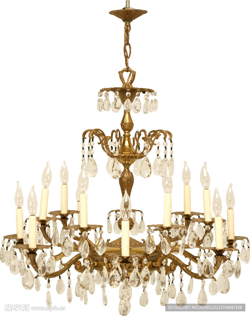 奢华金色水晶吊灯
