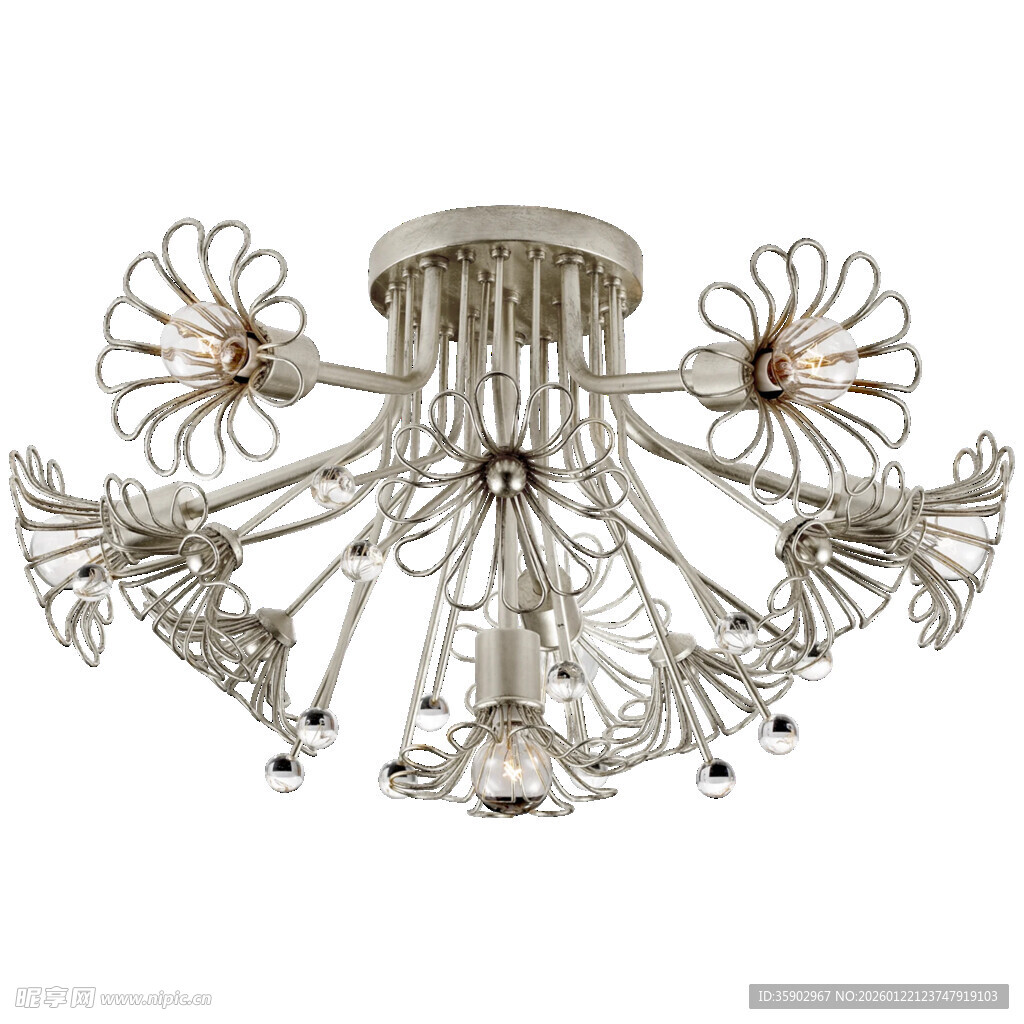 复古花朵造型金属吊灯