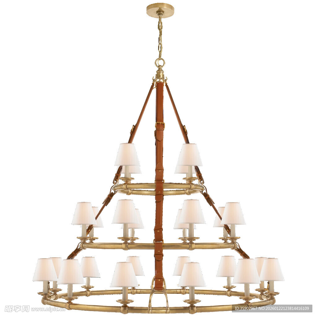 三层金属框架吊灯