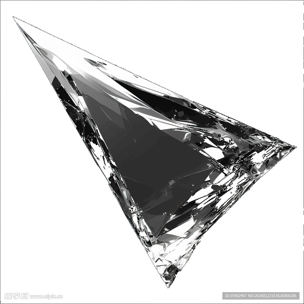 破碎玻璃锋利碎片素材