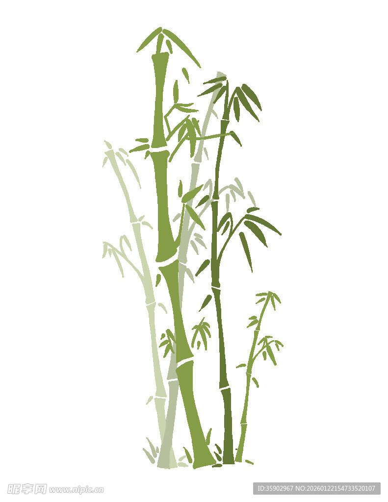 水墨风清新竹子插画