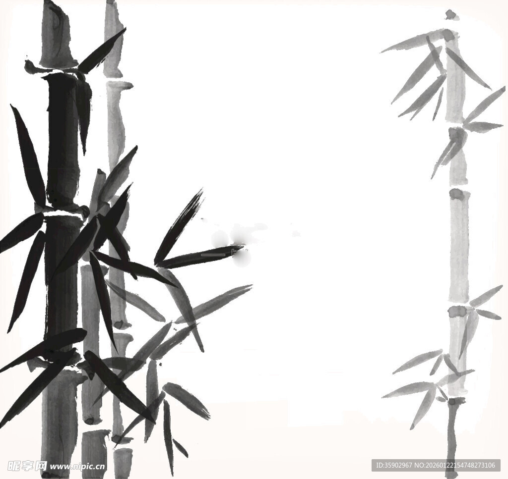 水墨风竹子图