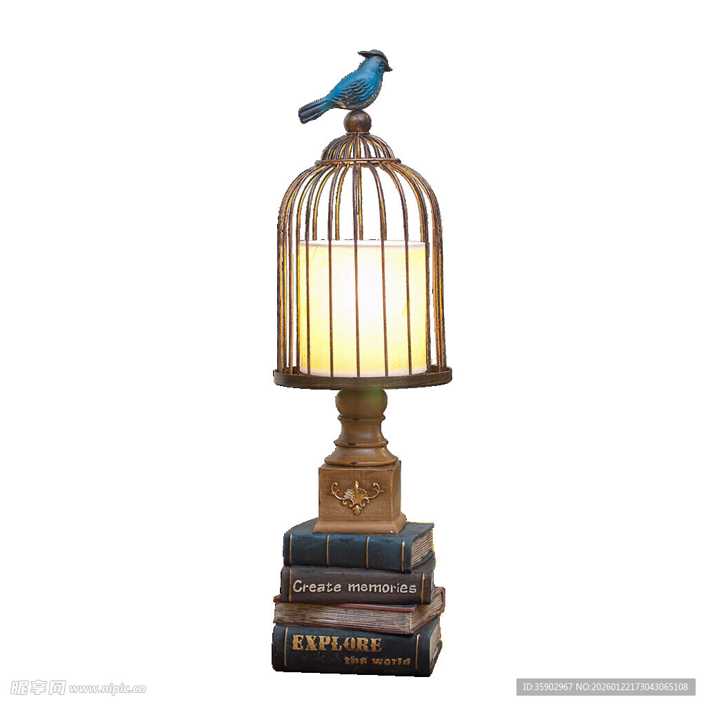 鸟笼台灯复古创意家居装饰