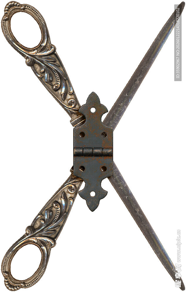 复古雕花金属工艺剪刀