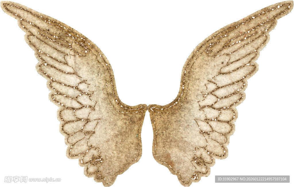 金色天使翅膀装饰