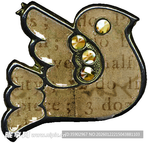 复古风格鸽子金属饰品