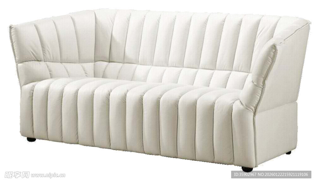 米白色褶皱转角沙发