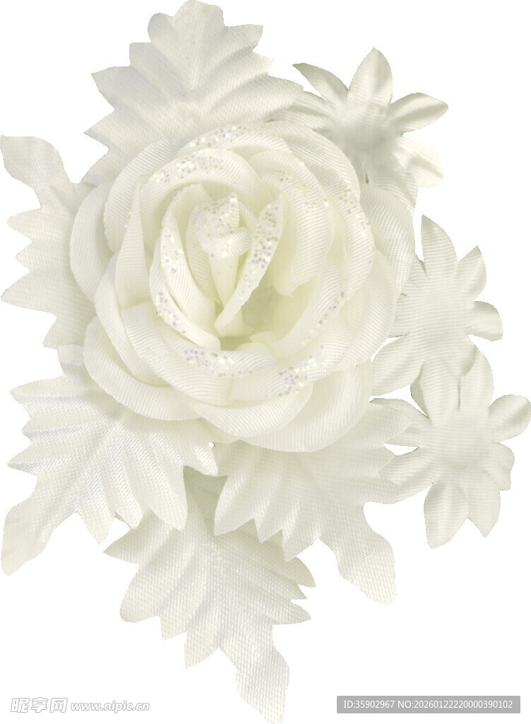 白色雕花玫瑰饰品