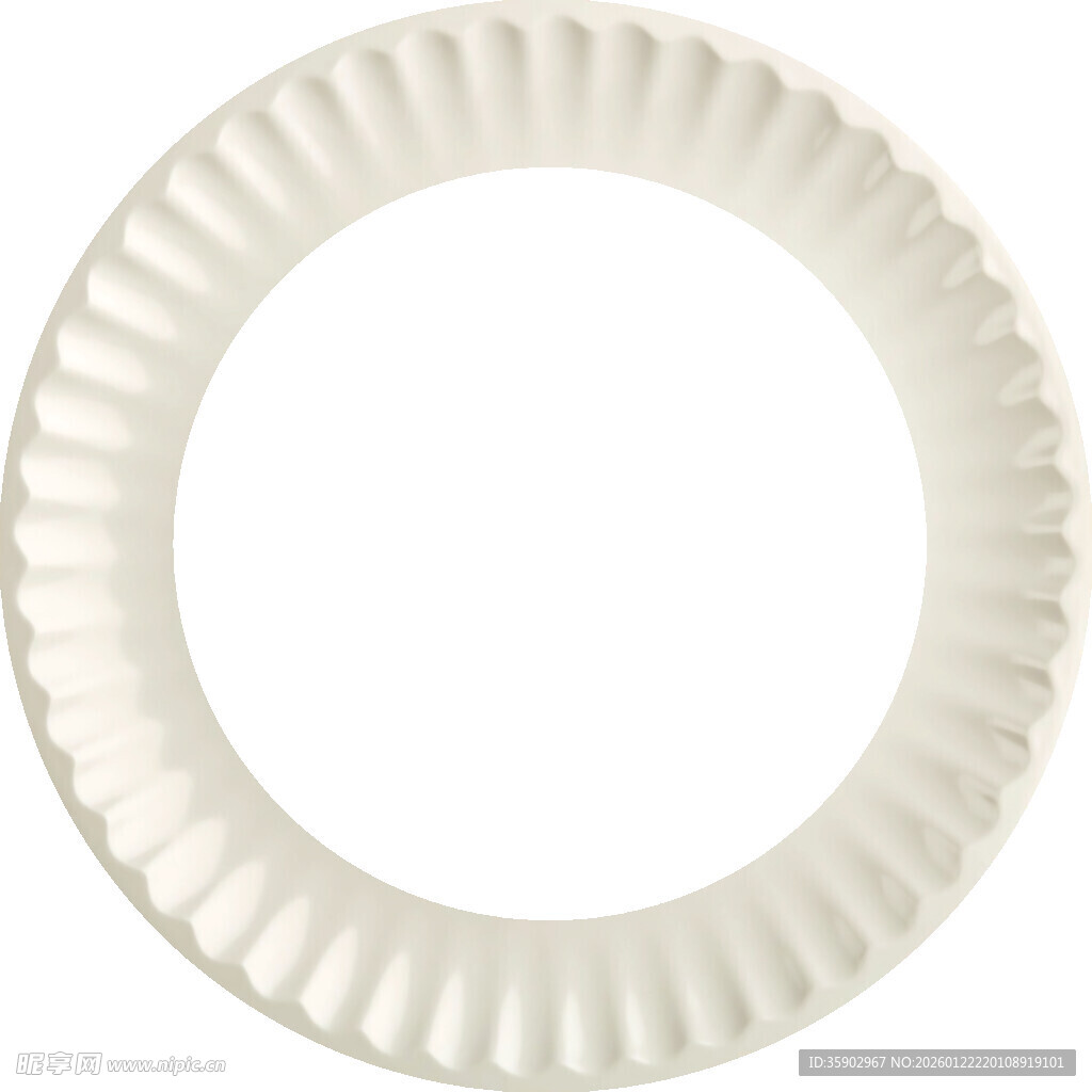 白色波纹设计圆形纸盘