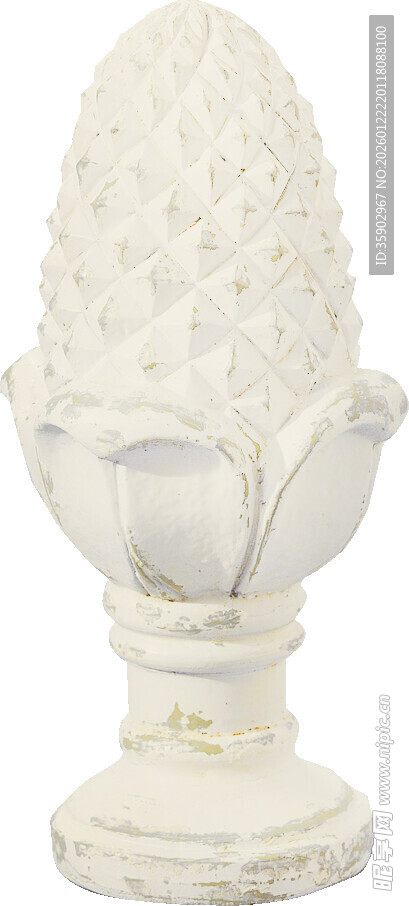 复古白色雕花装饰花瓶