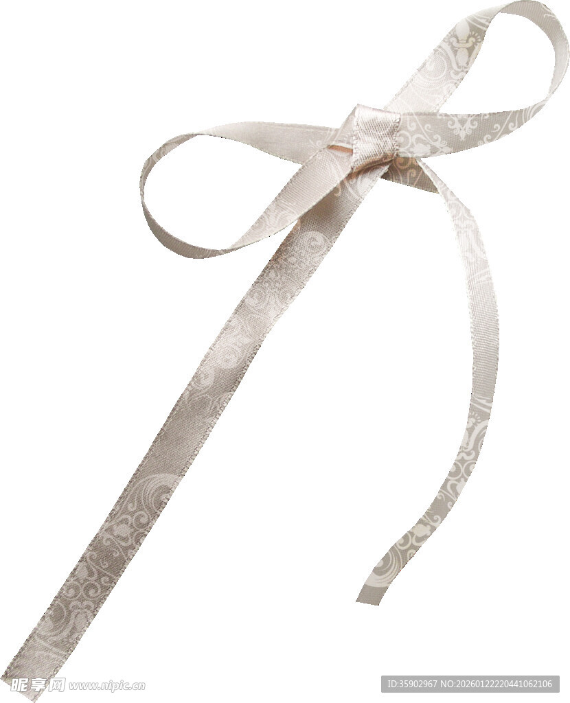 浅色花纹丝带