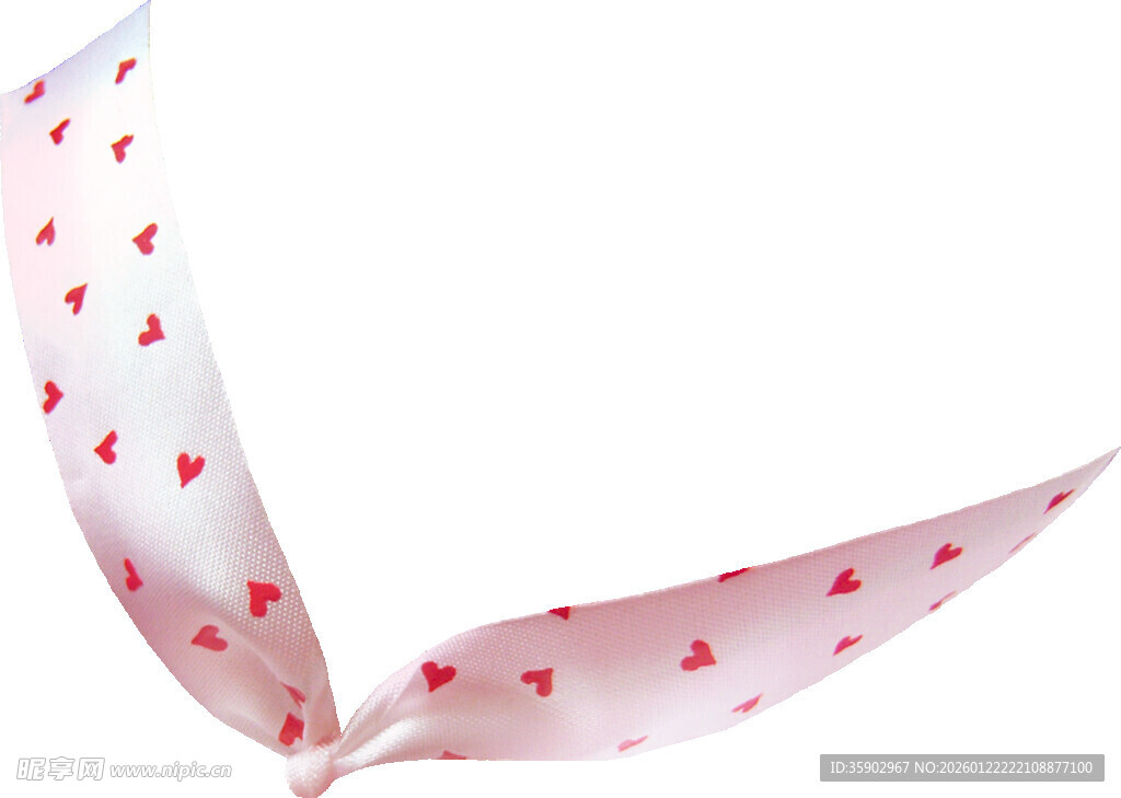 粉色爱心图案丝带