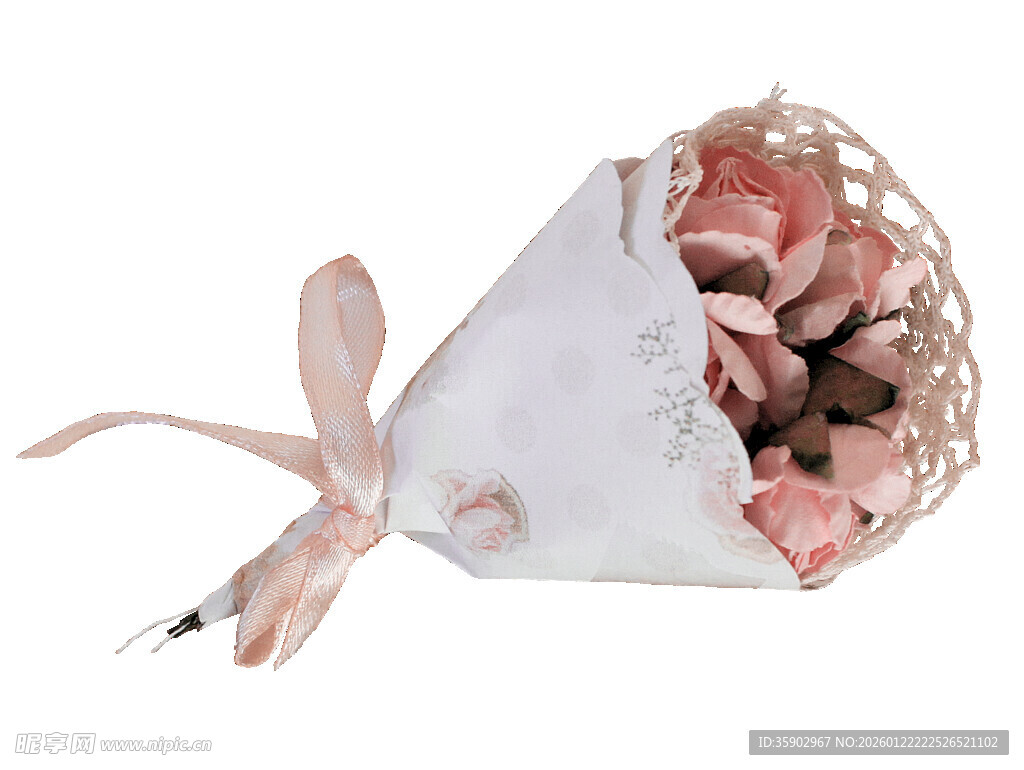 粉色系干花束精致包装