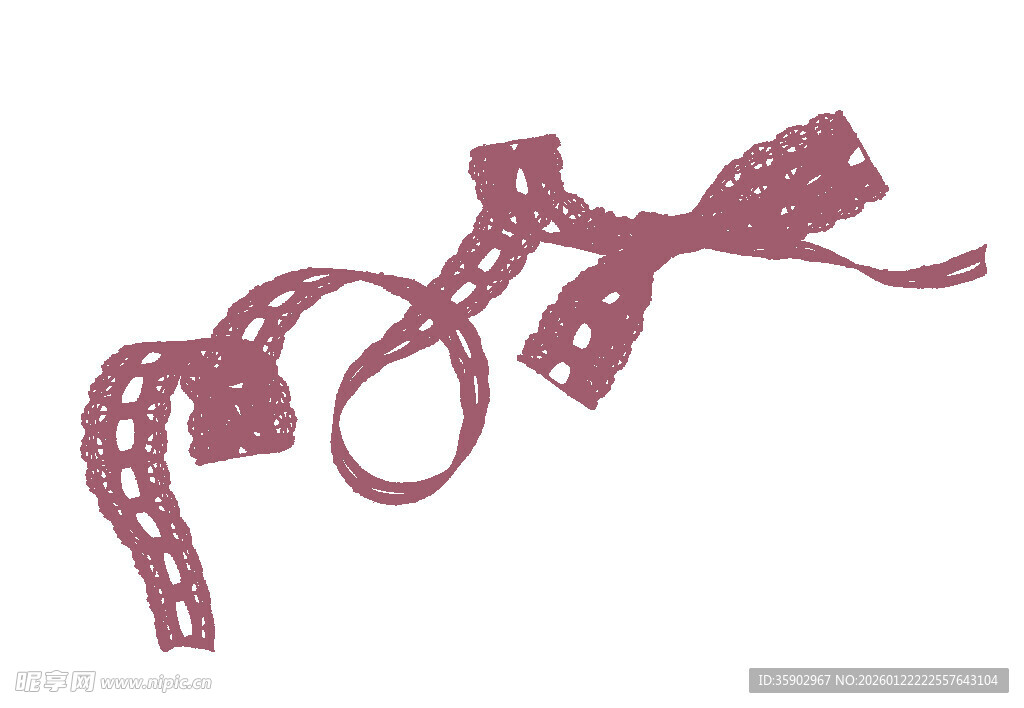 粉色镂空蝴蝶结丝带