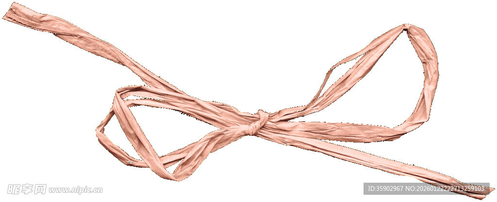 粉色丝带打结造型