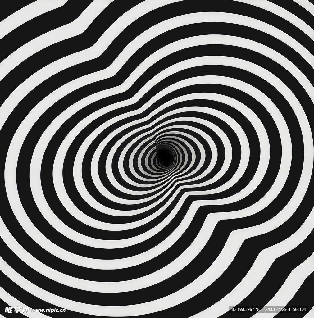 黑白漩涡抽象图案