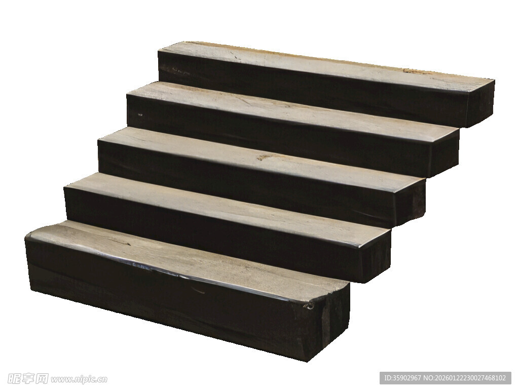 黑色木质台阶摆件