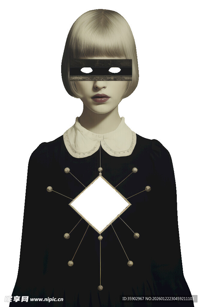 复古风格神秘装束女性