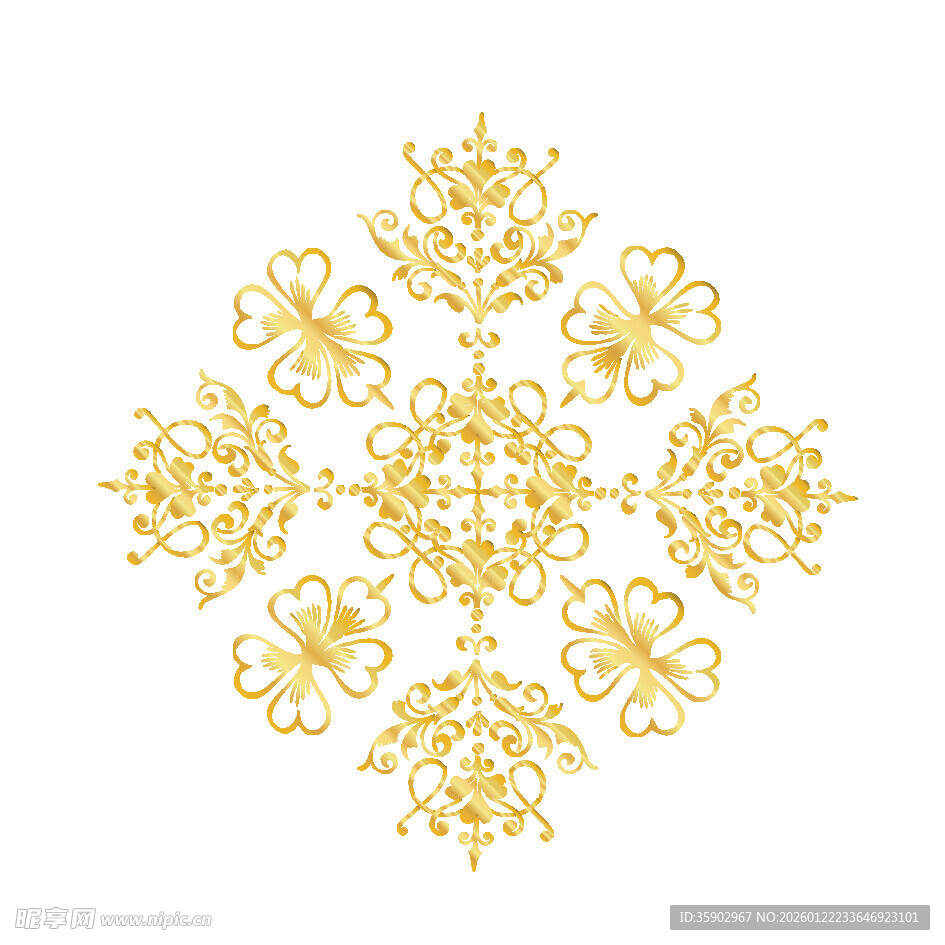 金色精美花纹图案