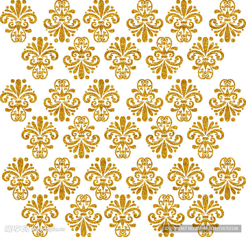 金色精美花纹图案设计